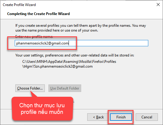 Tạo hồ sơ (profile) cho Firefox