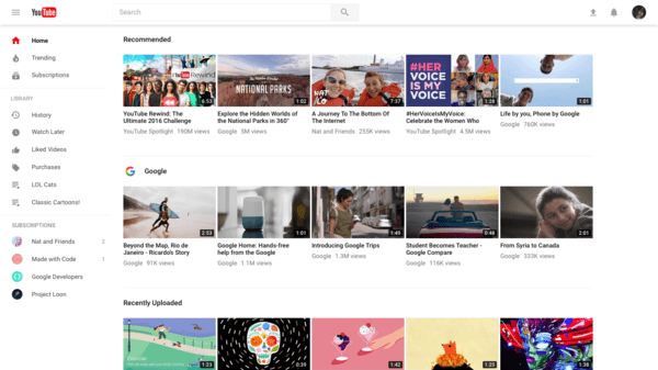 Thử giao diện mới Youtube