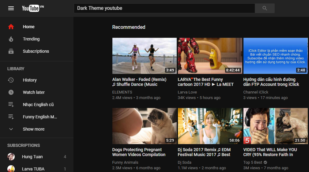 Thử giao diện mới Youtube