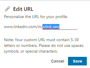 Thiết lập URL LinkedIn thân thiện