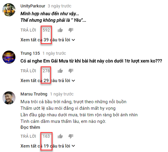 Cách Youtube sắp xếp thứ tự nhận xét