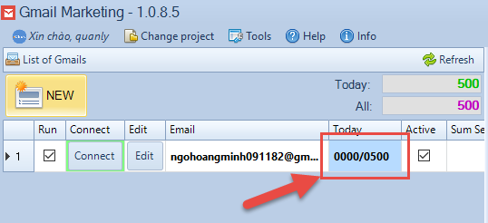 Tạo Gmail mới gửi Marketing
