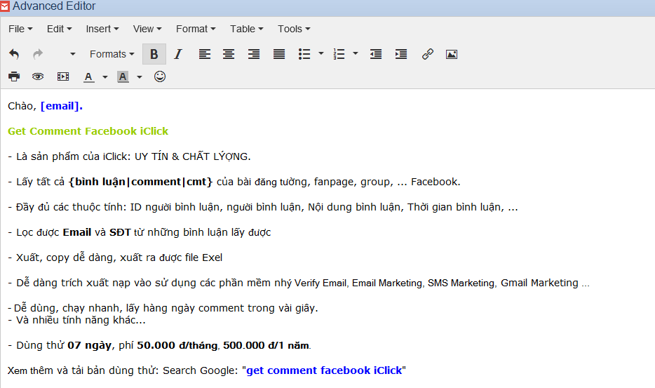 Tạo Gmail mới gửi Marketing