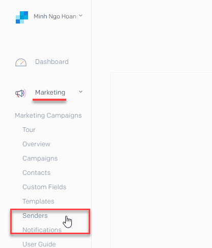 Tạo tài khoản gửi của SendGrid