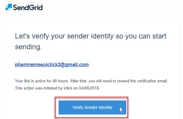 Tạo tài khoản gửi của SendGrid