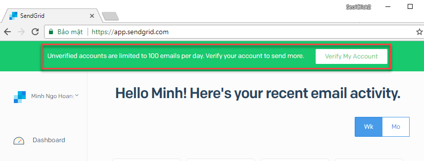 Tạo tài khoản Sendgrid