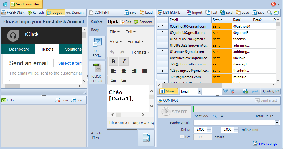 Update gửi email marketing với Freshdesk