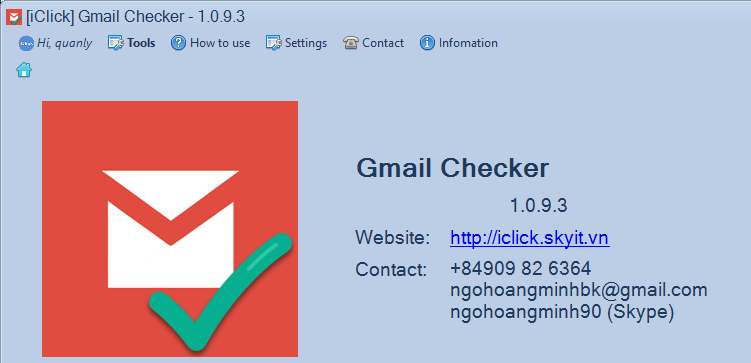 Cập nhật phần mềm Multi Gmail Checker phiên bản 1.0.9.3