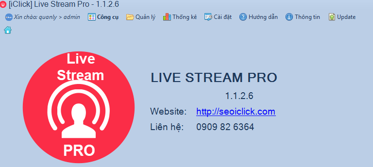 Cập nhật phiên bản 1.1.2.6 phần mềm LiveStream Pro