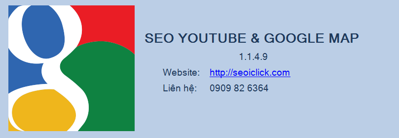 Phần mềm Seo Youtube, Google Maps phiên bản 1.1.4.9