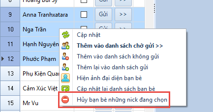 Update phần mềm quảng cáo Zalo