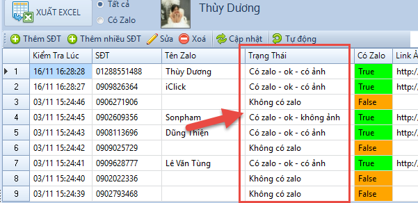 Update phần mềm quảng cáo Zalo