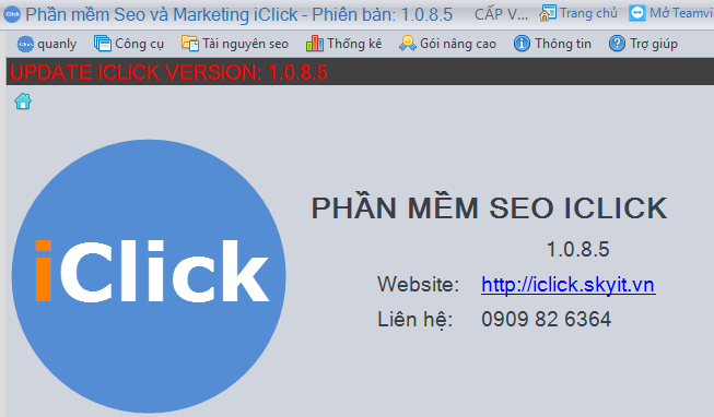 Cập nhật iClick phiên bản 1.0.8.5