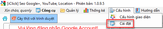 Update phần mềm seo Youtube