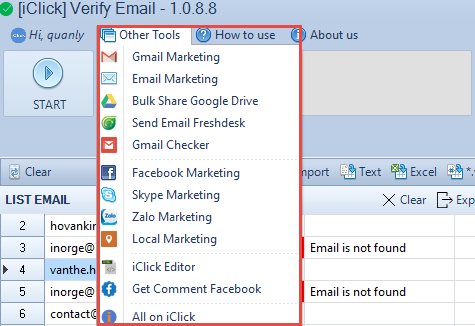 Update phần mềm Verify Email iClick