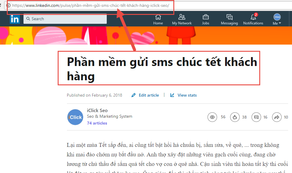 Url Linkedin không dấu