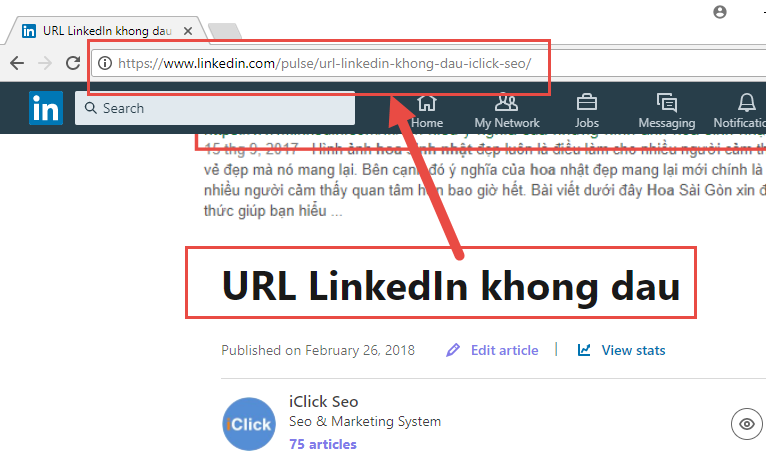 Url Linkedin không dấu