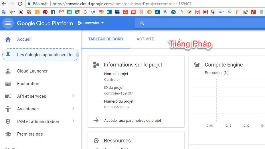 Cách đổi ngôn ngữ tiếng Anh cho Google Console hiện tiếng Pháp