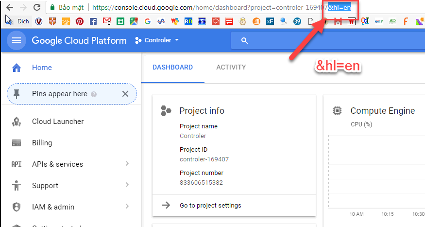 Vào Google Console hiện tiếng Pháp