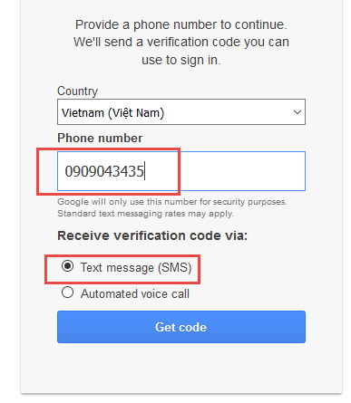 Xác minh đăng nhập Gmail