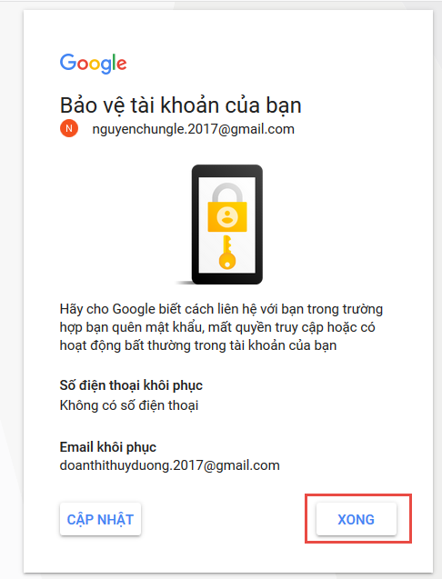 Xác minh đăng nhập Gmail