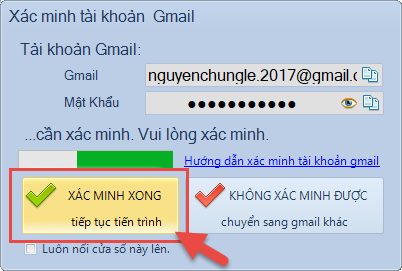 Xác minh đăng nhập Gmail