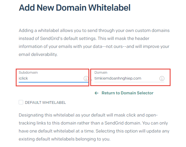 Xác thực domain sendgrid