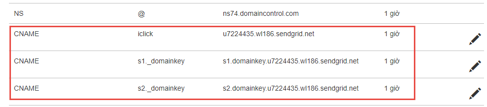 Xác thực domain sendgrid